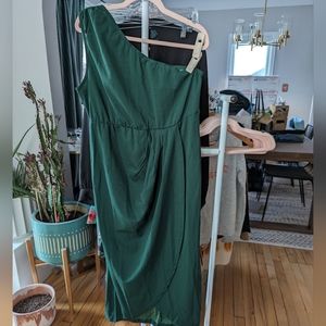 One shoulder Grecian drape dress